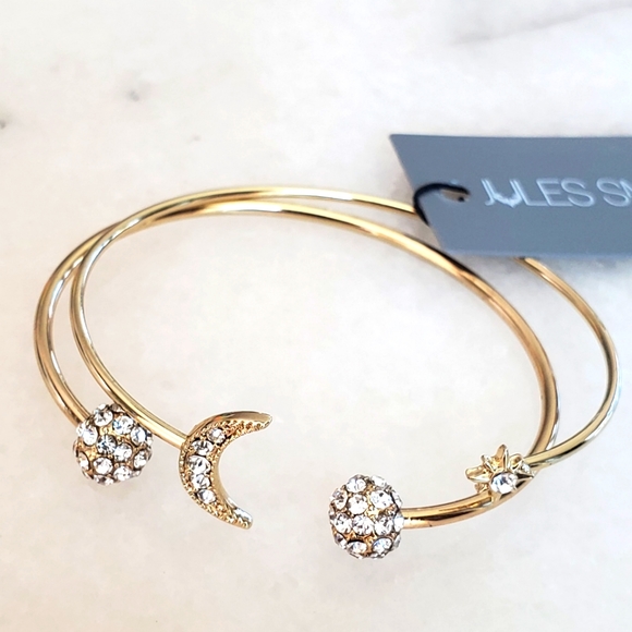 Jules Smith Moon Star Pave Gold Cuff Bracelets NWT - Picture 2 of 4